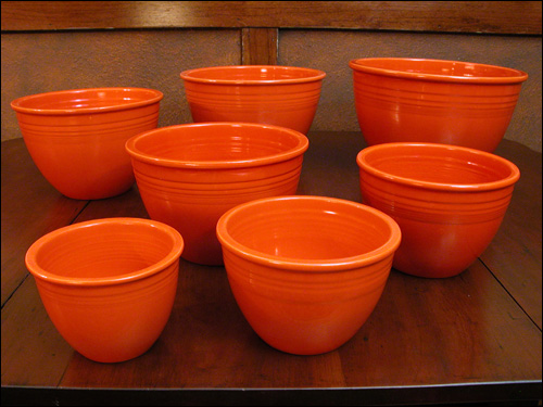 Vintage Fiesta mixing bowl complete set of seven